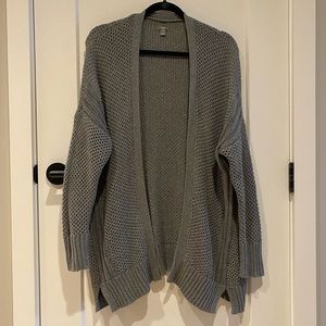 Aerie Heather Gray Long Textured Cardigan Sweater